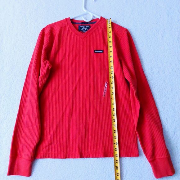 Abercrombie & Fitch Orange Muscle Ribbed Sweatshirt Men's Sz M Y2K Vintage NOS - Picture 12 of 16